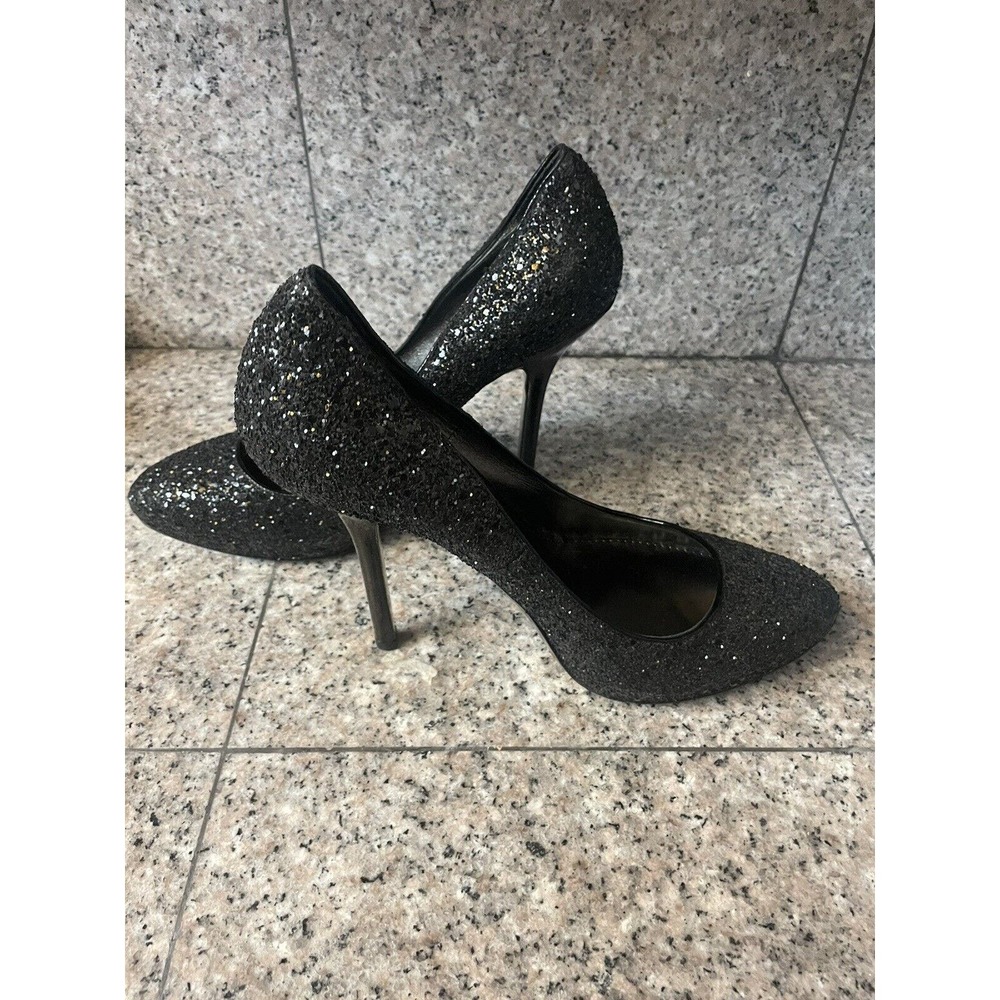 MIU MIU Women’s Black Glitter Heels Size 41 Shoe US 10 Like New! Orig $585!